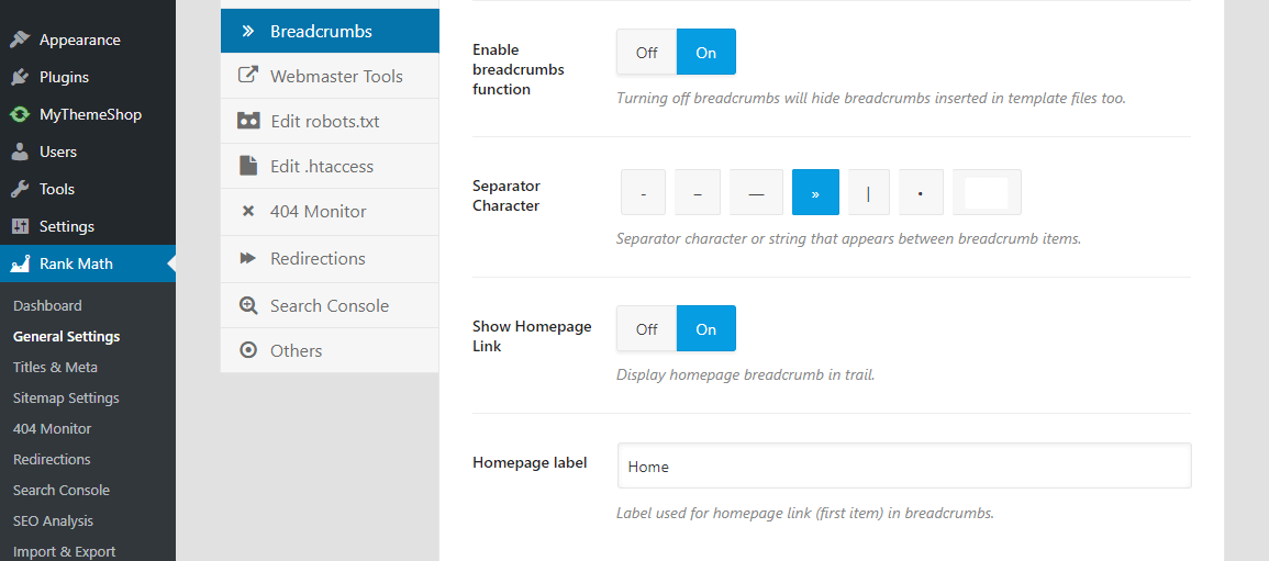 Rank Math Dashboard